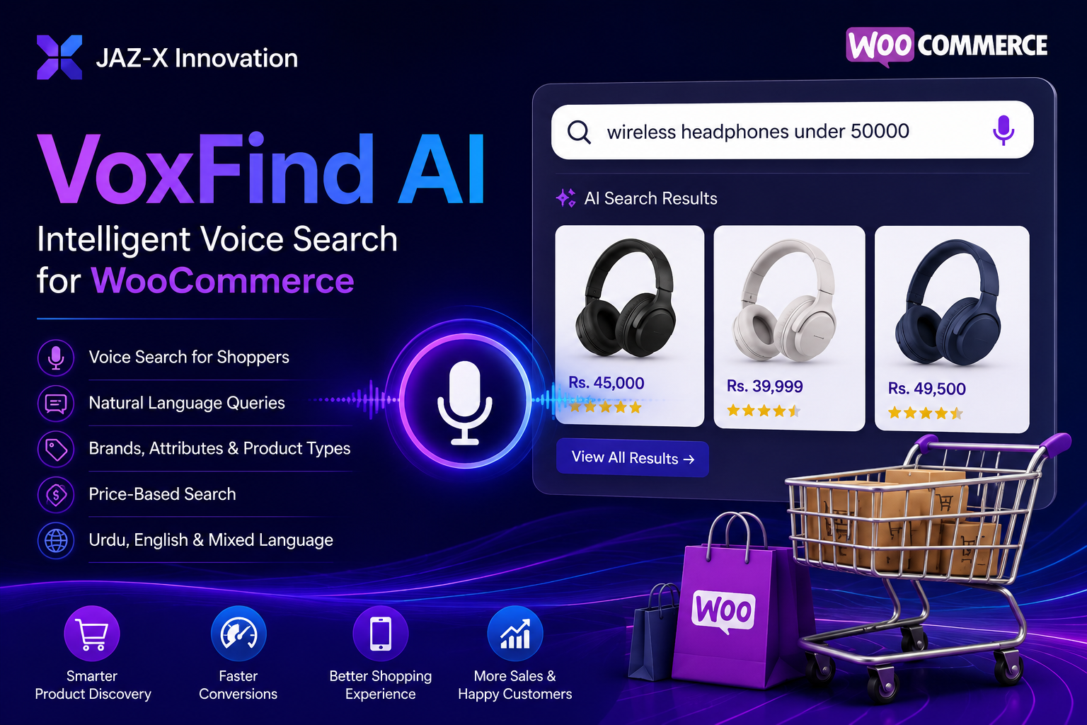 VoxFind AI — Intelligent Voice Search for WooCommerce